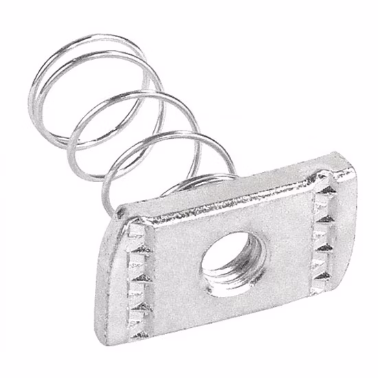 Hergestellt in China, Kohlenstoffstahl, Edelstahl, Aluminiumprofil, Solar-Mechanisches Zubehör, Mutter mit verzinkter Federplatte